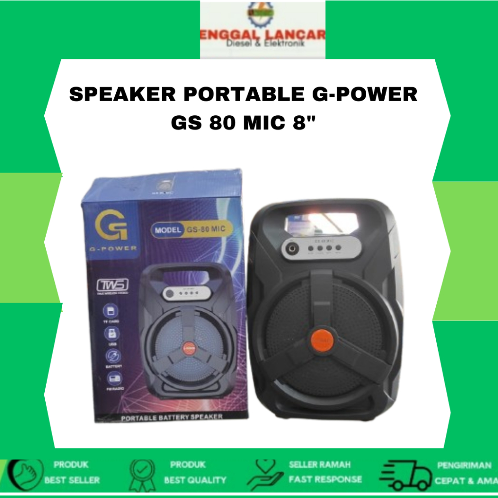 SPEAKER PORTABLE G-POWER GS 80 MIC 8"
