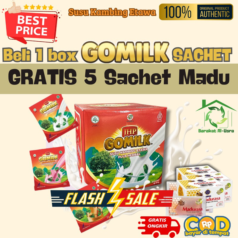 

GOMILK SACHET [1Box][40Pcs Sachet]SUSU ETAWA Nikmat & Praktis, Bagus Untuk Anak, Mem