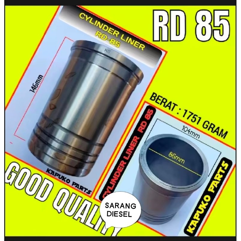 CYLINDER LINER KUBOTA RD 85 / BORING MESIN KUBOTA RD 85