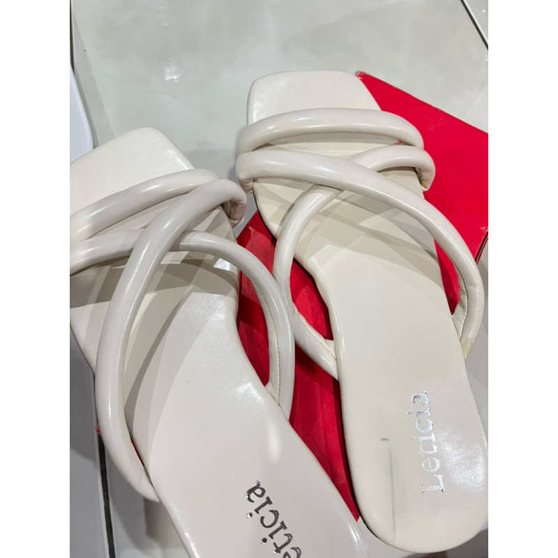 sendal sandal cantik leticia new putih white wanita pesta casual fashion