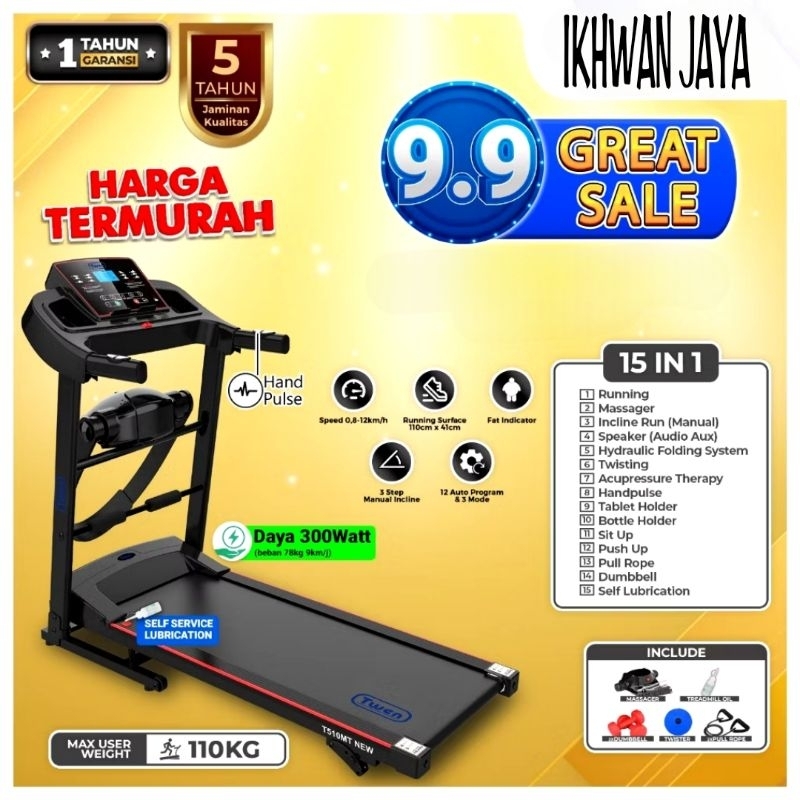 TREADMILL ELEKTRIK ALAT FITNES ELEKTRIK MULTIFUNGSI
