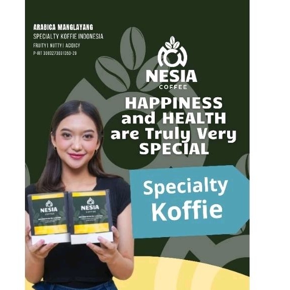 

Kopi Asli Arabika grade terbaik gunung Manglayang kemasan praktis 1 box 100 gram isi 10 Sachet dengan berat 10gr per sachet simpel Specialty juara rasa paling enak natural yaitu Nesia Coffee Specialty bukan Starbuck bacha maxim terviral terlaris