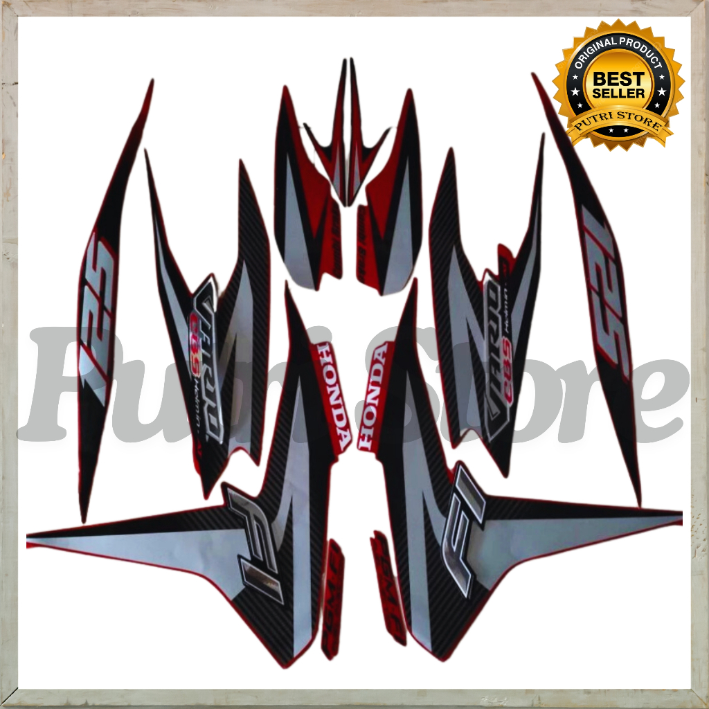 Stiker Striping Honda Vario 125 Cbs Old 2012 Merah List Body Motor Vario Old