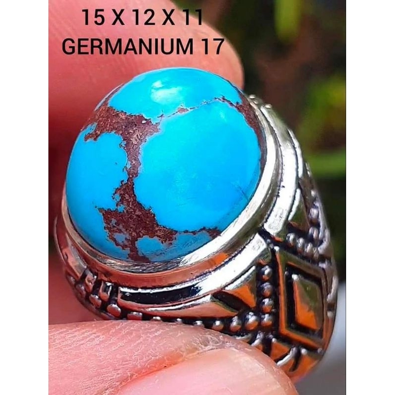 Cincin Batu Akik Pirus Persia Urat Ceplok Asli Harga Murah