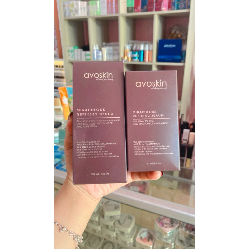 AVOSKIN MIRACULOUS REFINING TONER EXFOLIATING TONER AHA BHA PHA serum avoskin miraculous retinol amp