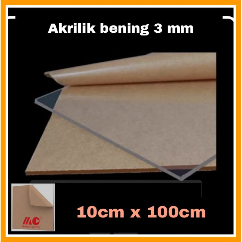 Akrilik lembaran bening 3mm/Acrylic bening 10x100