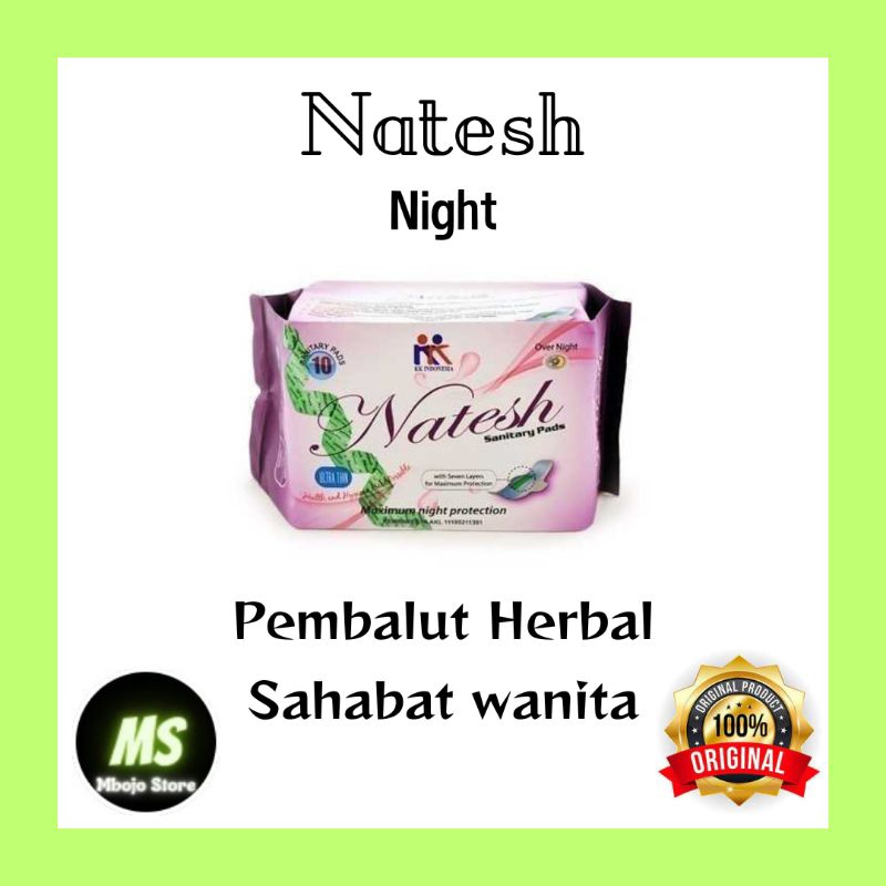NATESH OVER PEMBALUT KESEHATAN HERBAL (10 PCS @ 290) PEMBALUT KEWANITAAN PEMBALUT HERBAL PEMBALUT KA