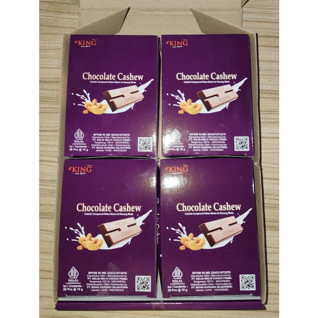 

D'KING COKELAT CASHEW 20 KOTAK (1 KOTAK ISI 4 PACKS)