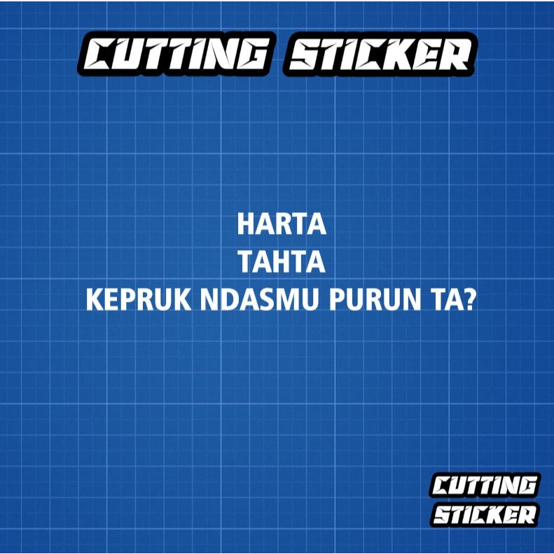 Sticker HARTA TAHTA - stiker kata kata jawa terlaris