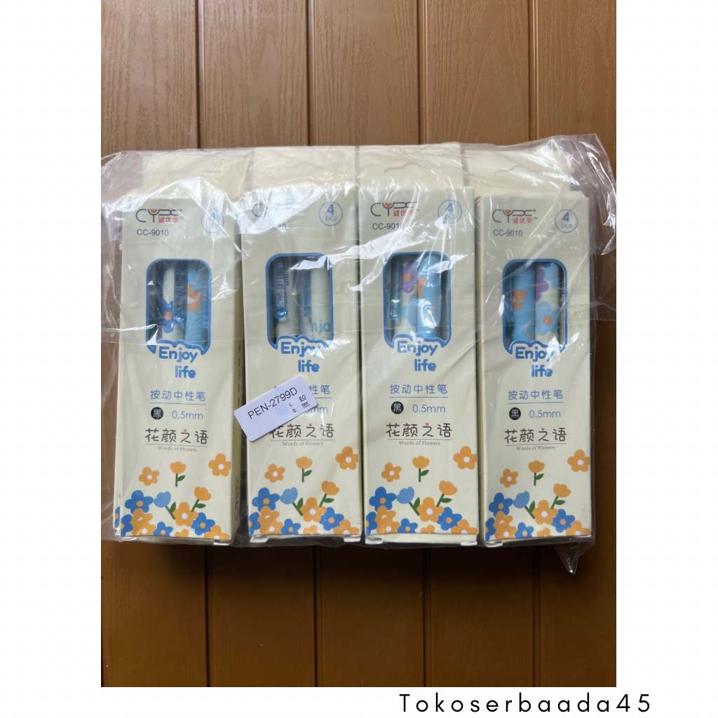 

Grosir 1 Lusin Pulpen Gel 0.5mm Pen 1Pack Pac Isi 4 Pena Motif Bunga Bolpoin Biru Peralatan Sekolah.