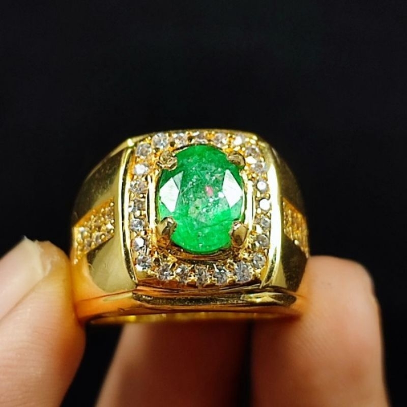BAYAR DITEMPAT BATU CINCIN PERMATA AKIK ZAMRUD COLOMBIA ASLI NATURAL SIAP PAKAI