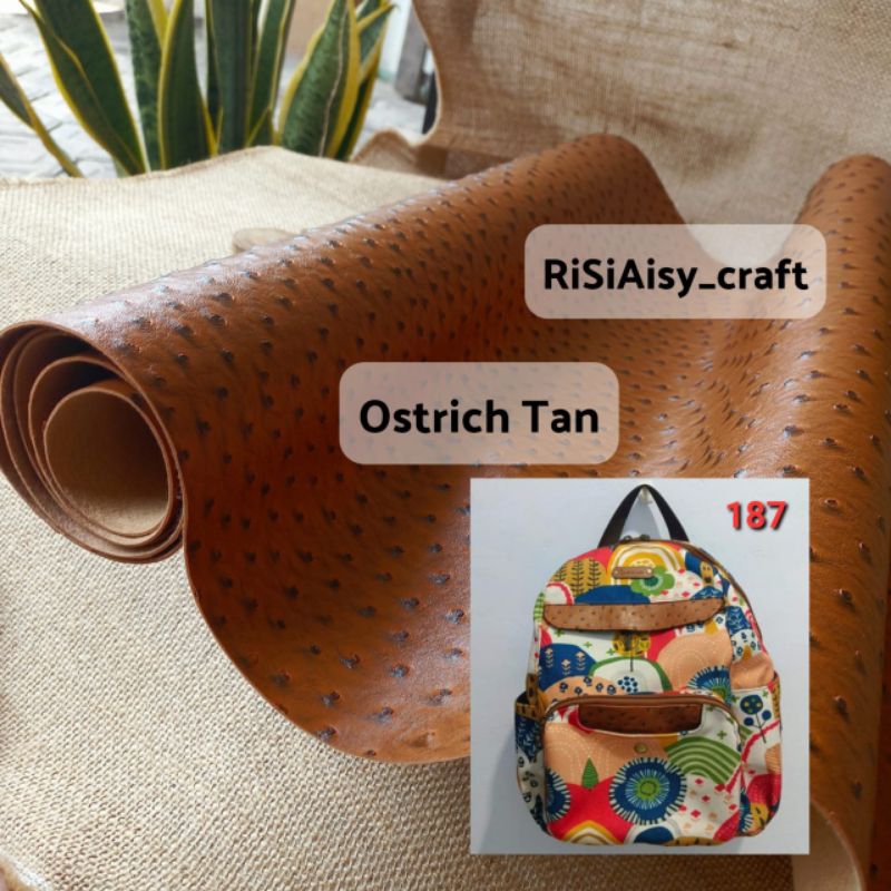 Kulit Sintetis Ostrich | Synthetic Leather Ostrich | Kulsin | Bahan Tas | Bahan Sepatu