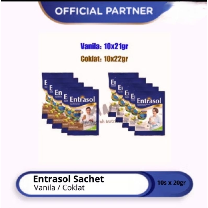 

Entrasol sachet 10x20g coklat // susu tulang