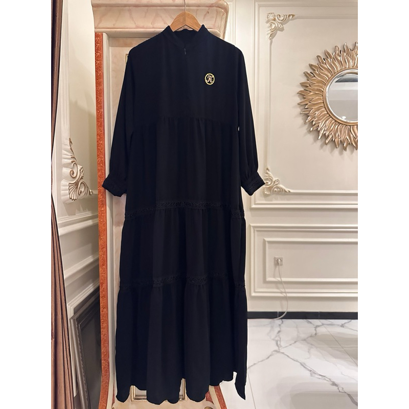 allina gamis by keyzaa / gamis hitam / gamis polos