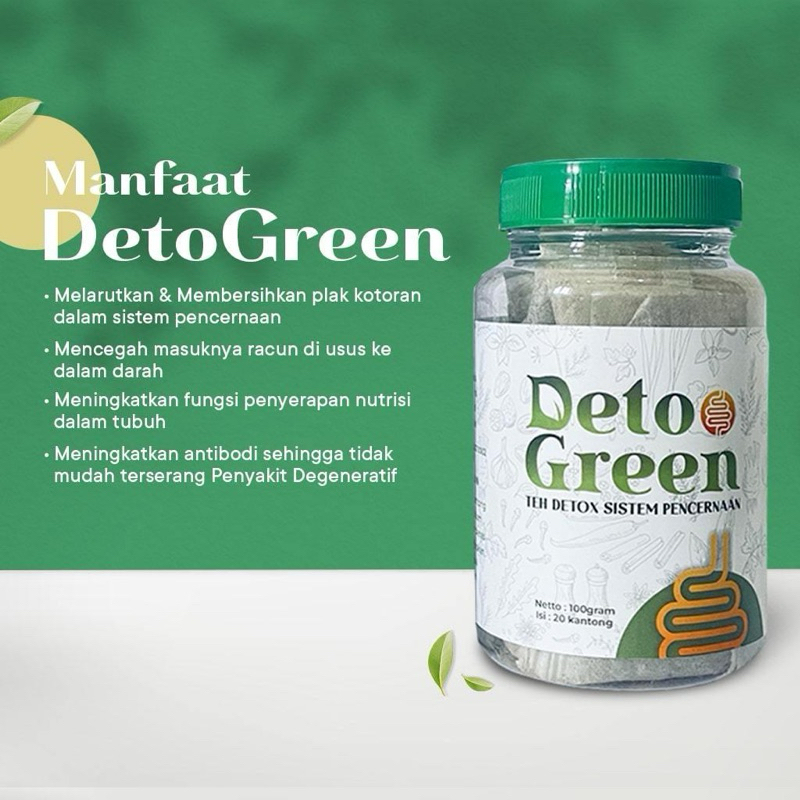 

DETOGREEN TEH Melancarkan Pemcernaan Detox Usus Herbal PAKET 1 BOTOL