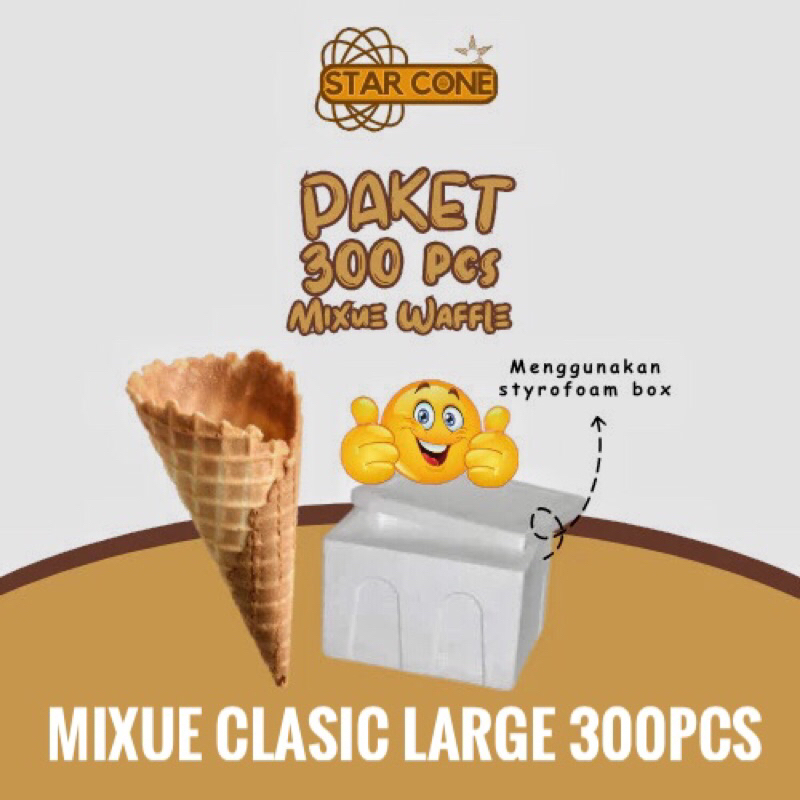 

PAKET USAHA STARCONE 300pcs MIXUE CLASIC LARGE packing sterefoam