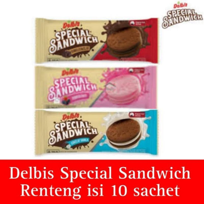 

Delbis sandwich cokelat/strawberry 1 bundle (10 +1) @19.4gr PROMO!!!!