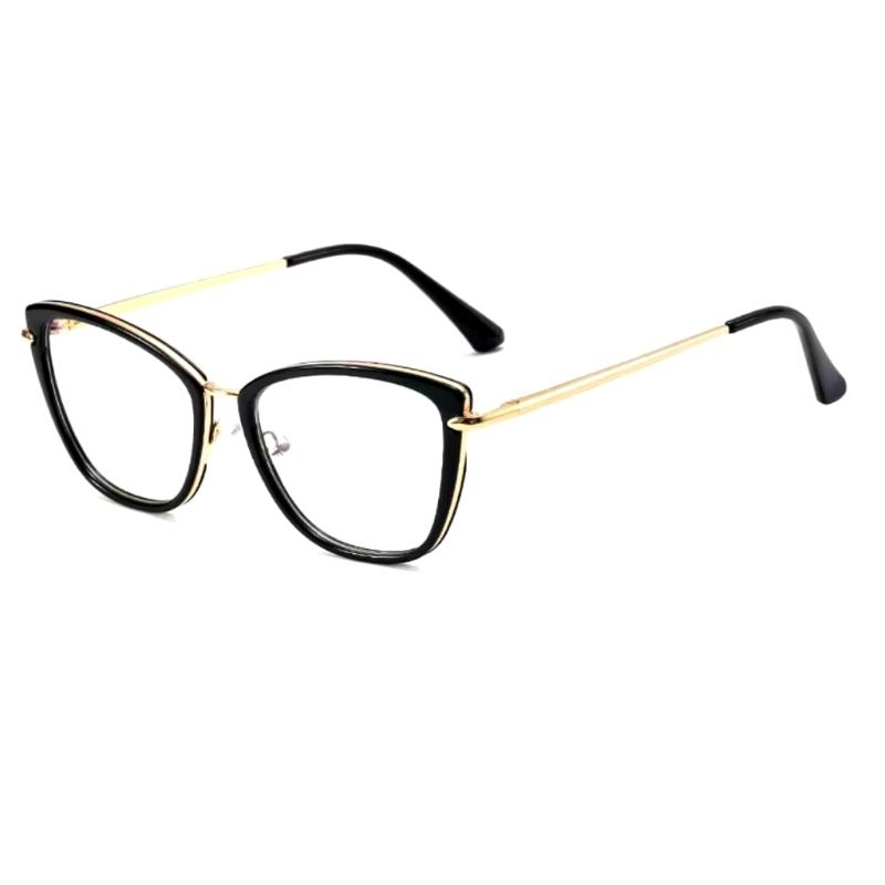 frame kacamata cat eye minus wanita Plastik kombinasi besi kacamata Minus wanita cat eye antiradiasi