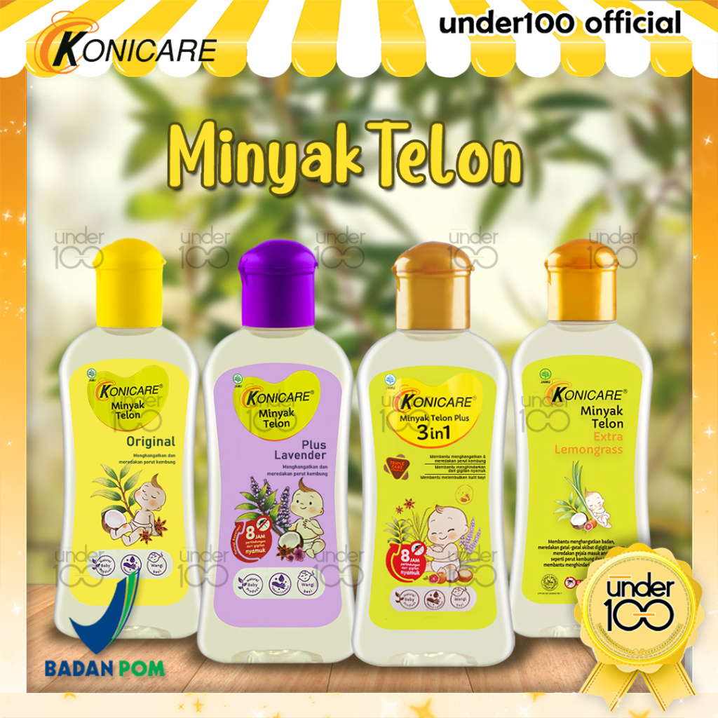 ❤ Under100 ❤ Konicare Minyak Telon Original 3 in 1 | Plus Lavender | Extra Lemongrass | 30ml | 60ml 