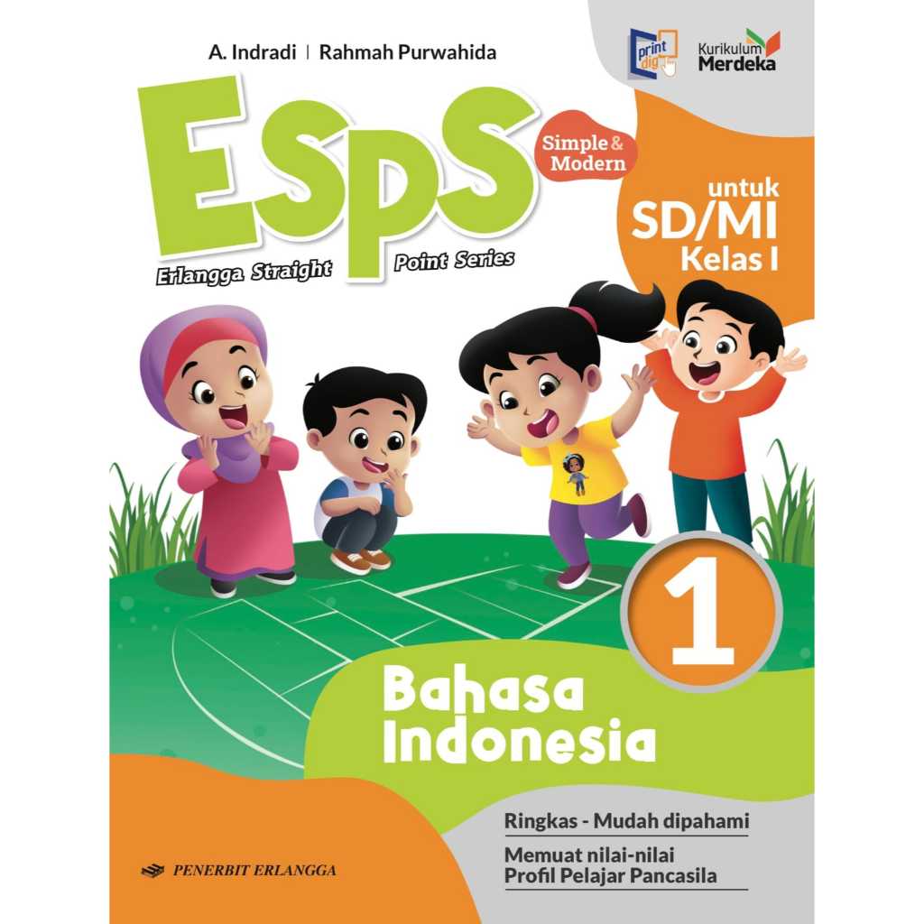 Buku Esps Bahasa Indonesia kelas 1 SD Kurikulum Merdeka Penerbit Erlangga Buku Original