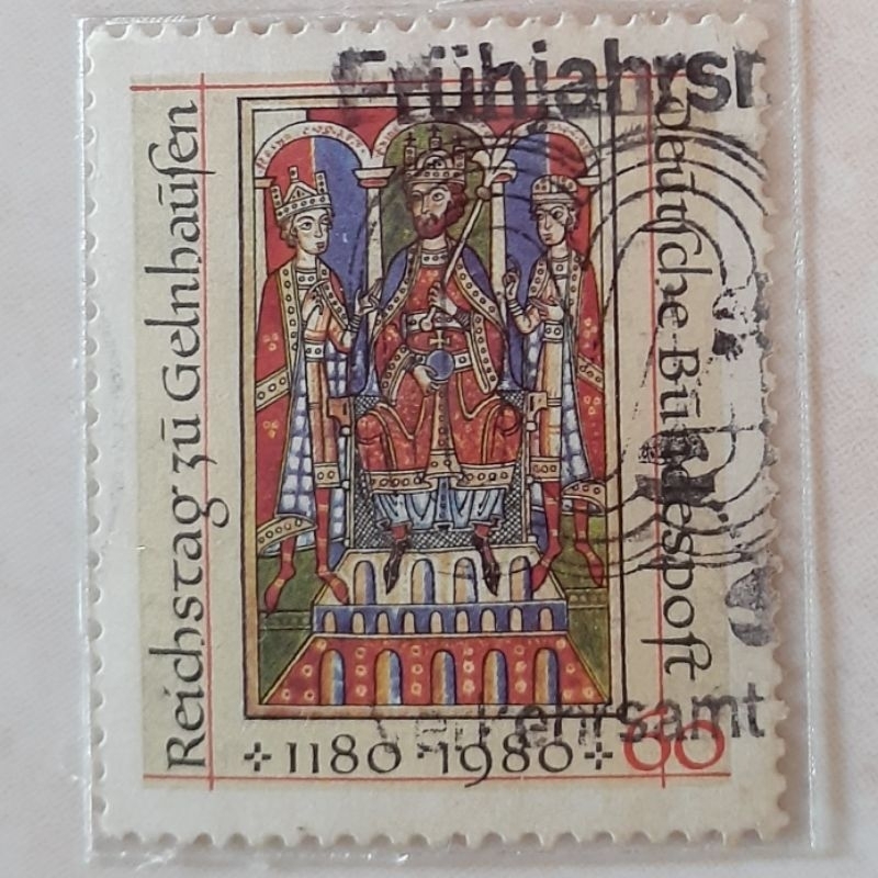 

Perangko Jerman "Frederick I and his Sons", Gelnhausen 1180 (Welt Chronicle) Tahun 1980