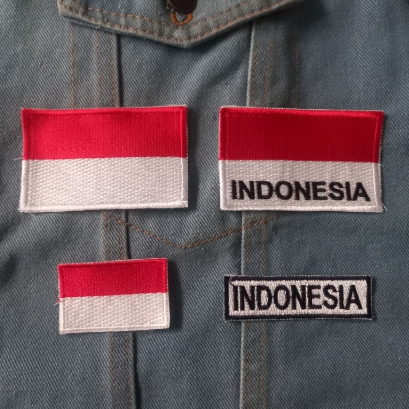 BORDIR / EMBLEM BENDERA INDONESIA RAYA UKURAN KECIL