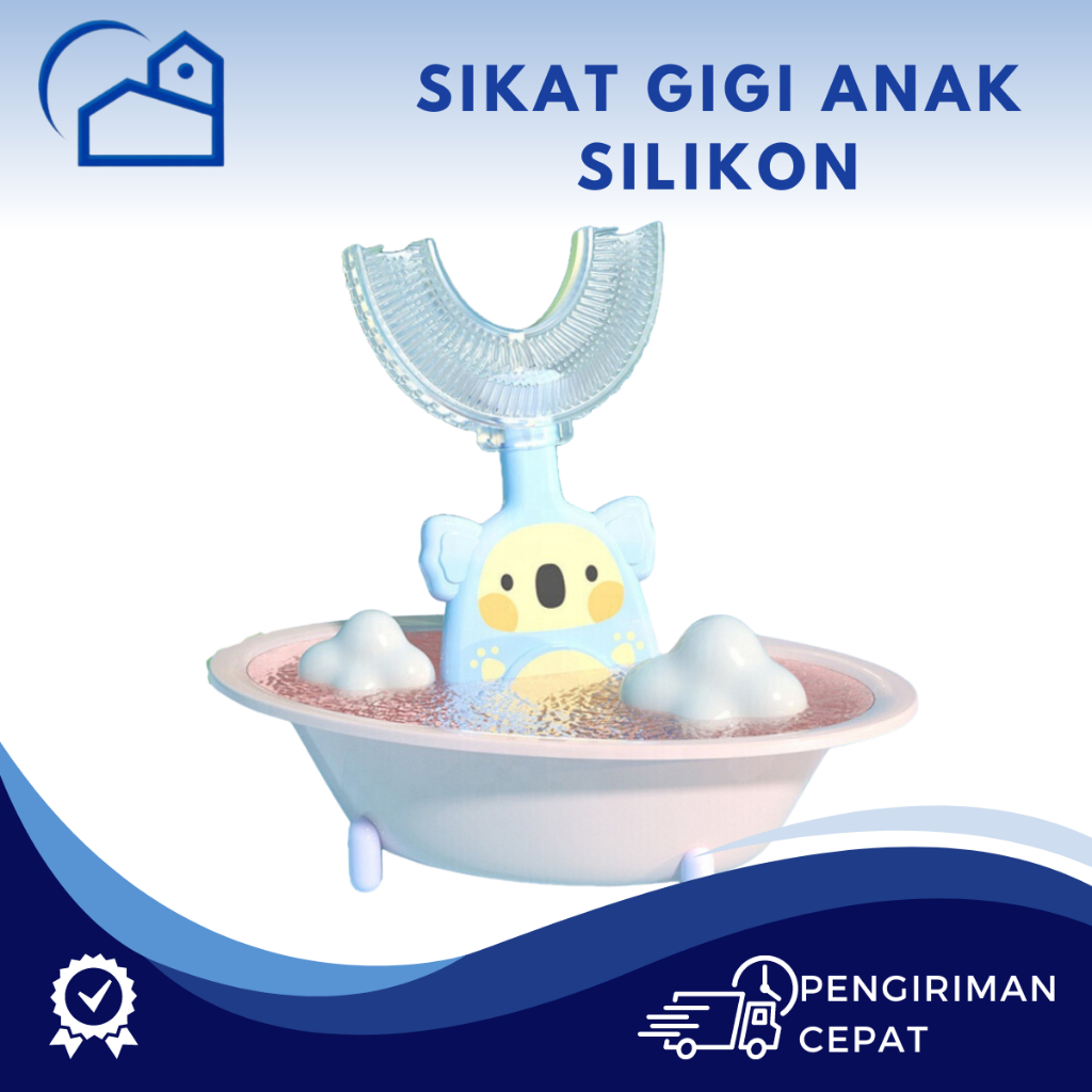 HOMESTATION - Sikat gigi betuk U anak Bahan silikon / Sikat Gigi Anak 2-6 tahun dan 6-12 tahun