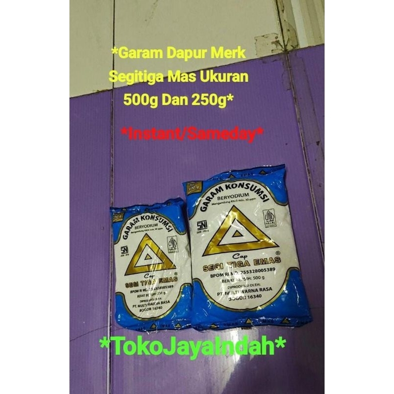 

(Sameday/Instant) 1 bal Garam Halus Segitiga Emas ukuran 500gr 20 bks dan 250gr 40 bks