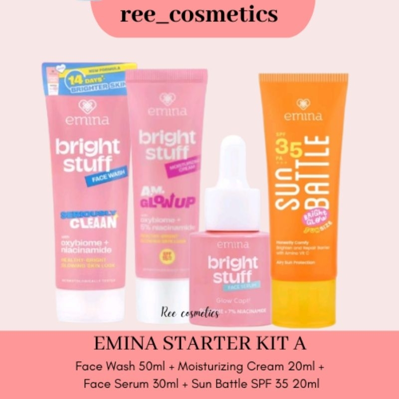 Emina Bright Stuff Series 1 Paket Starter Kit Lengkap Skincare Remaja Mencerahkan
