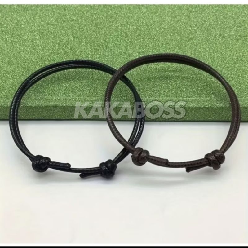 Gelang Tali Korea Polos Hitam | Gelang Serut | Gelang Pria Wanita Anak | Gelang Tali Serut