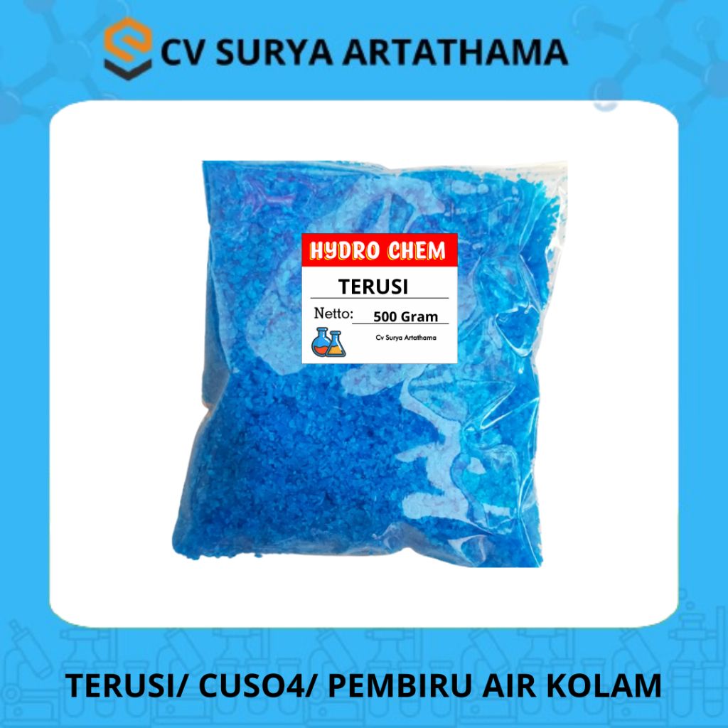 Terusi | Obat Pembiru Air Kolam Renang-Tembaga Sulfat-Cupri Sulfat 500GR