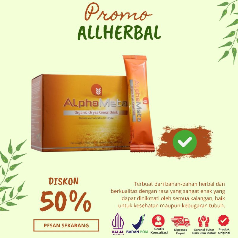 (Promo) 1 Box AlphaMeta  - Isi 25 Sachet AlphaMeta Nutrisi Sel Tubuh