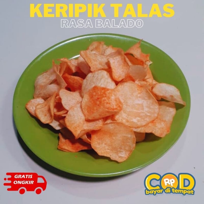 

Keripik Talas Rasa BALADO / Keripik Tales Kendal Gurih & Renyah 250 Gram