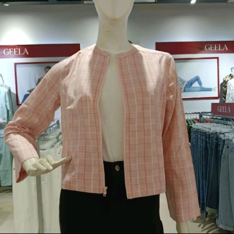 GEELA OUTER SET INNER MOTIF KOTAK PINK & GREEN