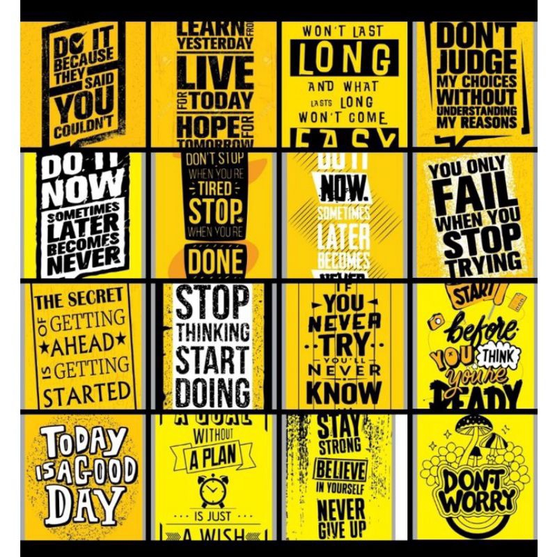 (16pcs) Poster Dinding Kamar Cowok Distro Quotes Aesthetic Wall Collage Wall Art Wall Decor