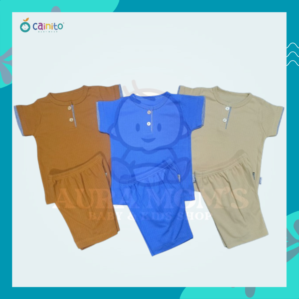 CAINITO BABY WEAR - Ew Polos - Setelan Oblong Pendek Celana Pendek Kancing Dada