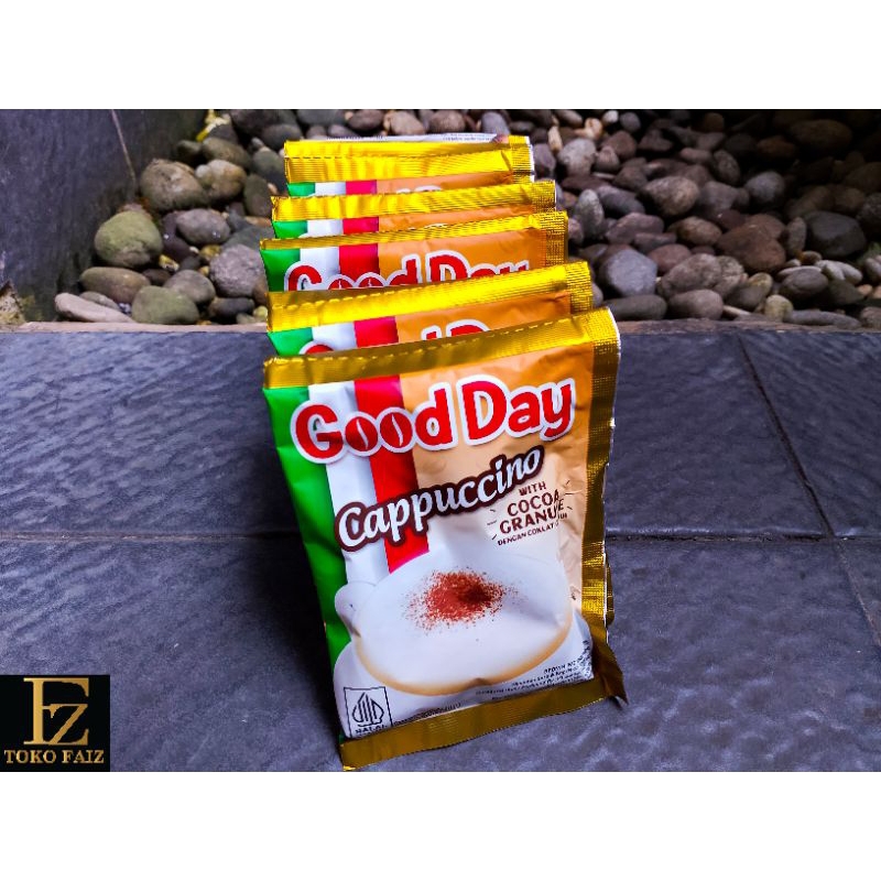 

Kopi Good day Capuccino cocoa granuale 1 renceng isi 10 sachet
