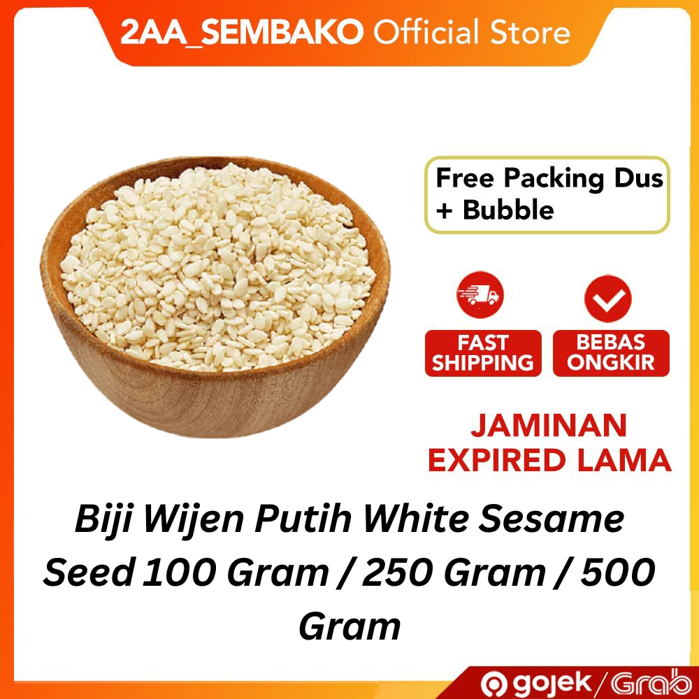 

Biji Wijen Putih Premium White Sesame Seed 100 Gram / 250 Gram / 500 Gram