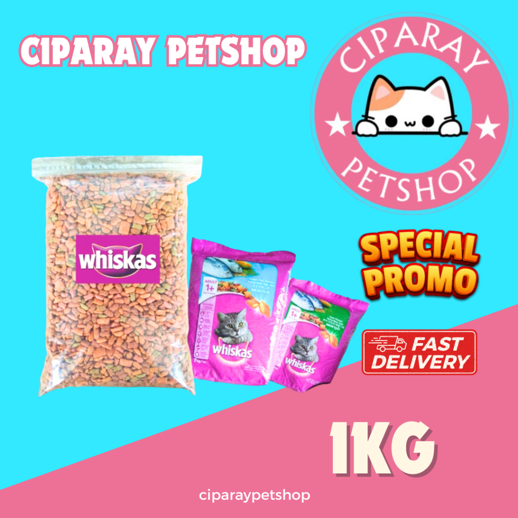 whiskas repack 1kg makanan kucing kering whiskas