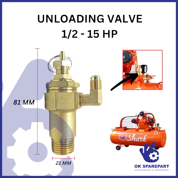 Unloading Valve Kompresor Angin 1/2 Hp - 15 Hp