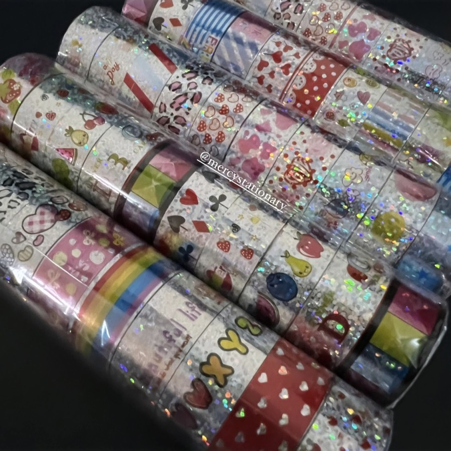 

ISOLASI HOLOGRAM FANCY 1 SLOP 10 PCS / ISOLASI MOTIF