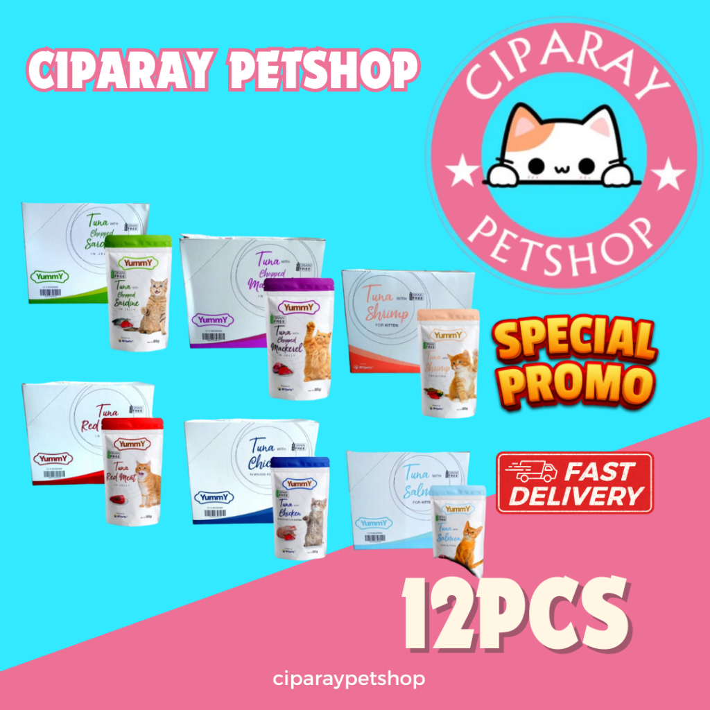 Yummy cat pouch 1 DUS ( isi 12 ) yummy cat wet food