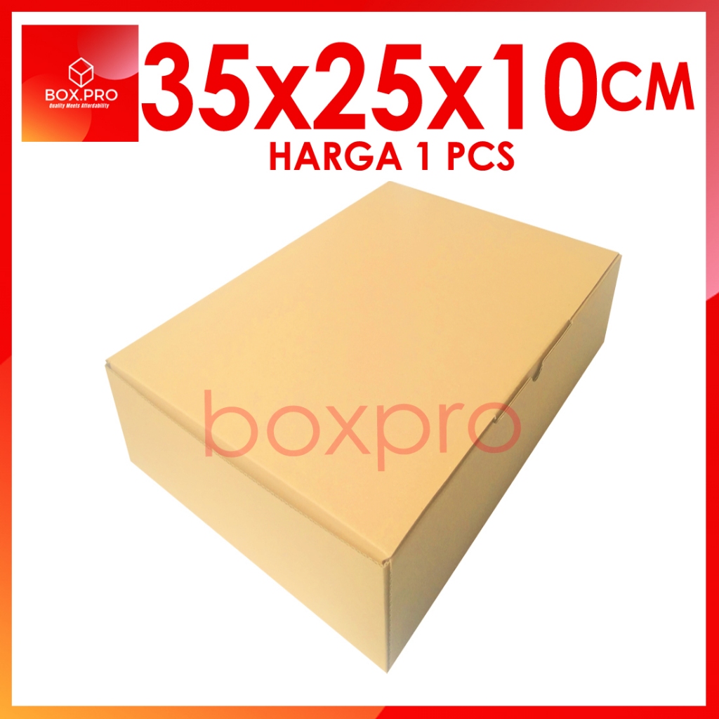 

Kardus Dus uk 35x25x10 cm (ECER) Die Cut Box Kotak Packing Aksesoris Baju Makanan Pizza Hijab Kue