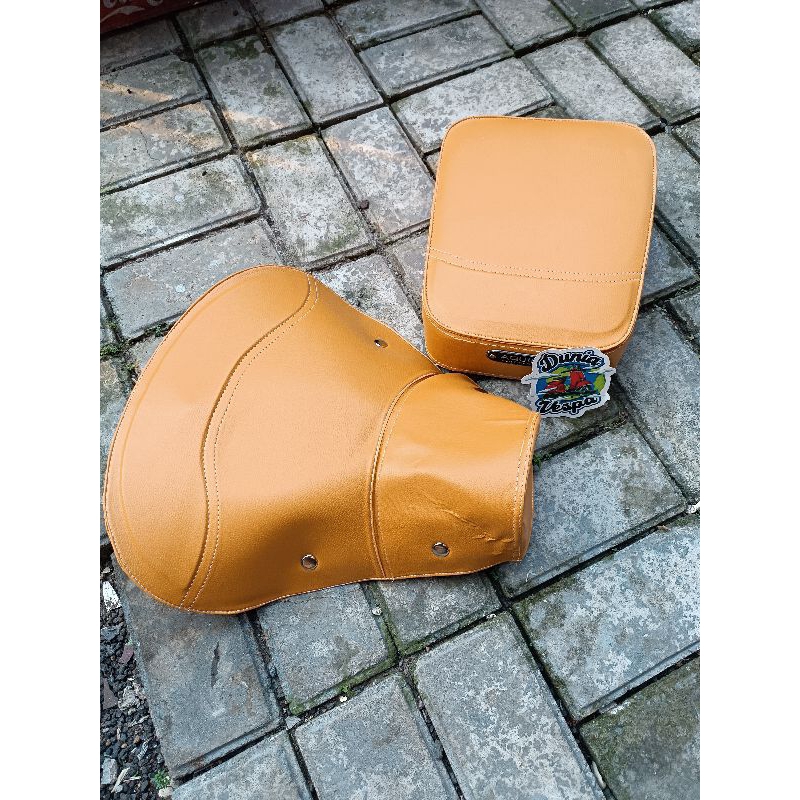 Jok Vespa pisah aquila warna coklat