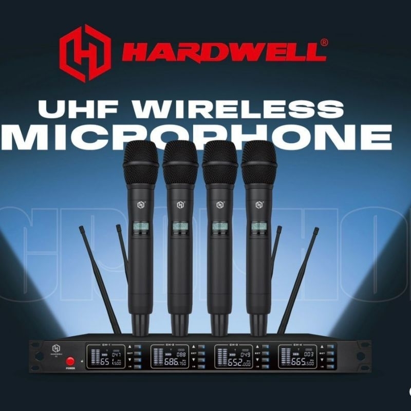 Microphone Wireless Four Channel Hardwell X4 Handheld