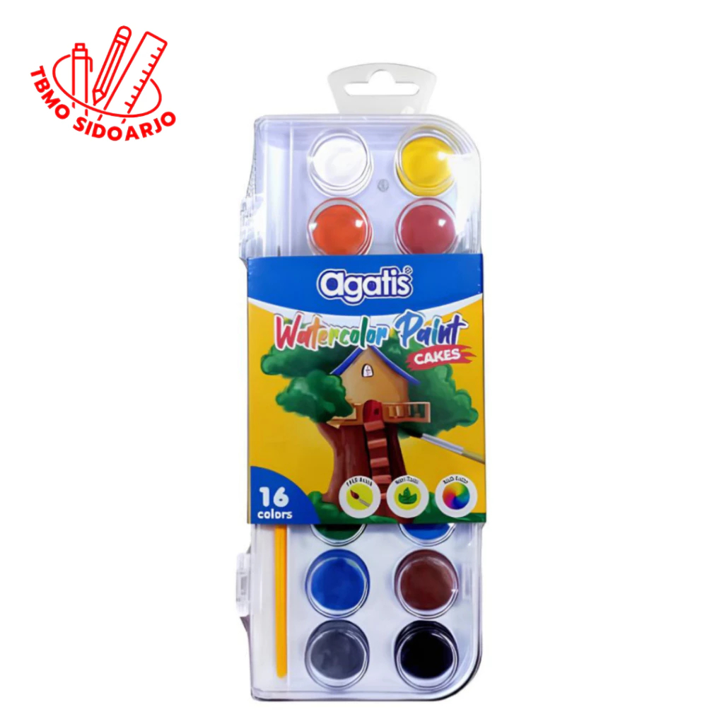 

Agatis Eco Watercolor Paint Cake 16 Warna / Cat Air 16 Warna