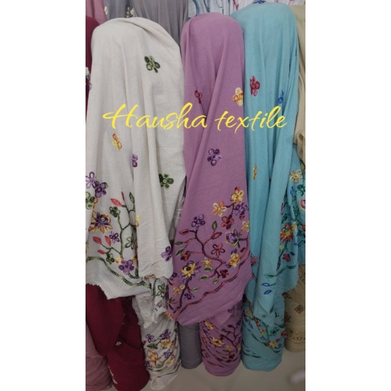 KAIN/BAHAN LINEN EMBROIDERY/BORDIRAN RANTAI/KATUN LINEN