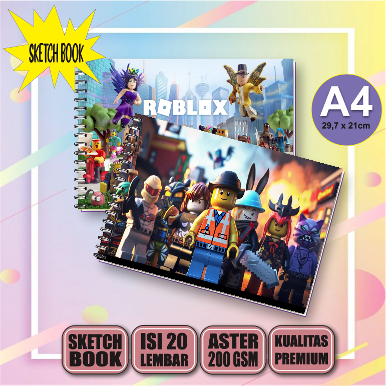 

Sketchbook Roblox A4, Buku Gambar Vertikal Jilid Spiral 20 Lembar/40 Halaman