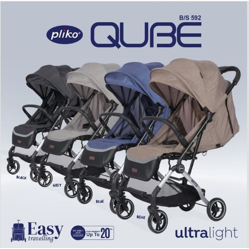 Stroller Bayi Pliko QUBE PK-592 Baby Stroller Cabin Size Stroller Traveling Stroller Trike Magic Str