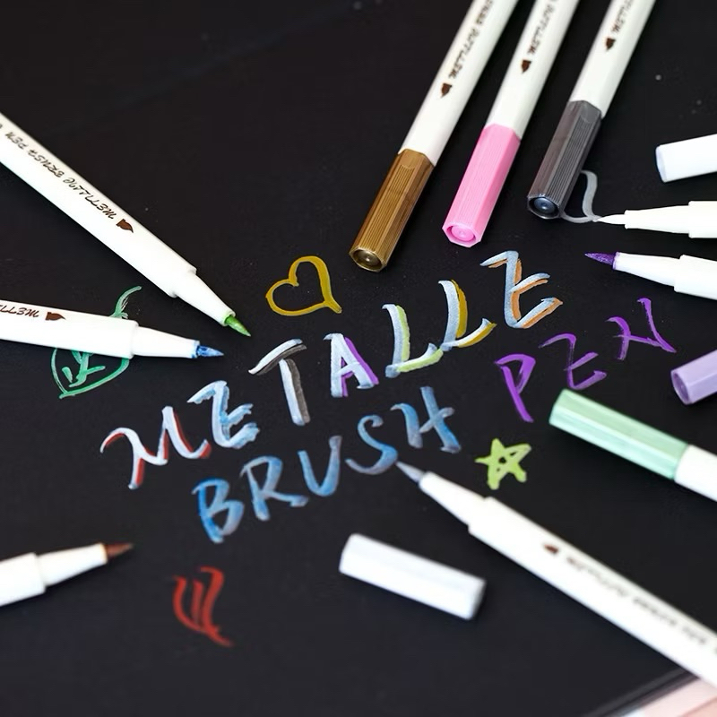 

ATK Metallic Brush Pen Pena Kuas Metalik Kaligrafi Dekorasi